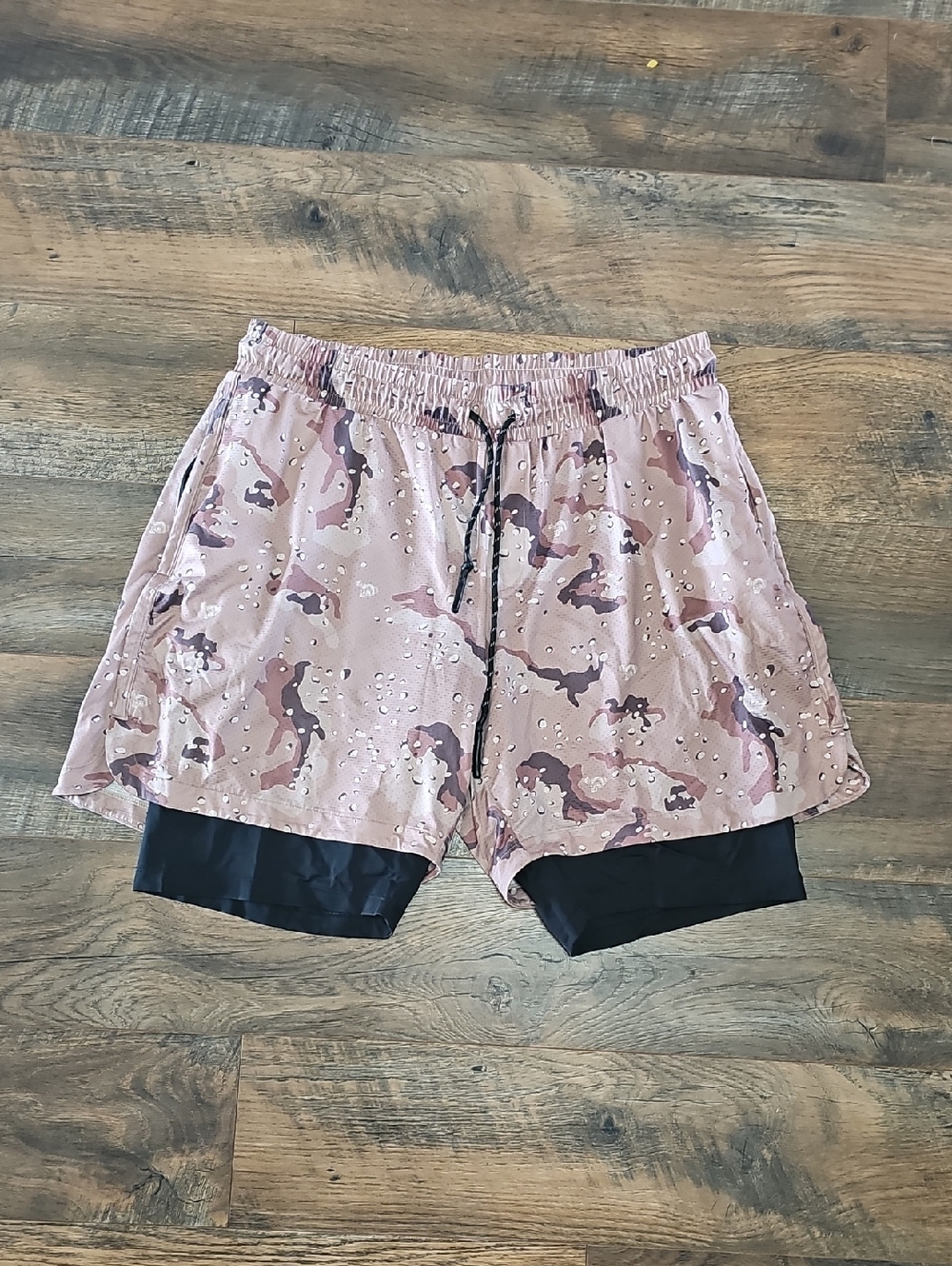 SavTac Desert Chocolate Chip Camo Athletic Shorts with Black Liner